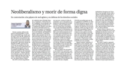 Neoliberalismo y morir de forma digna